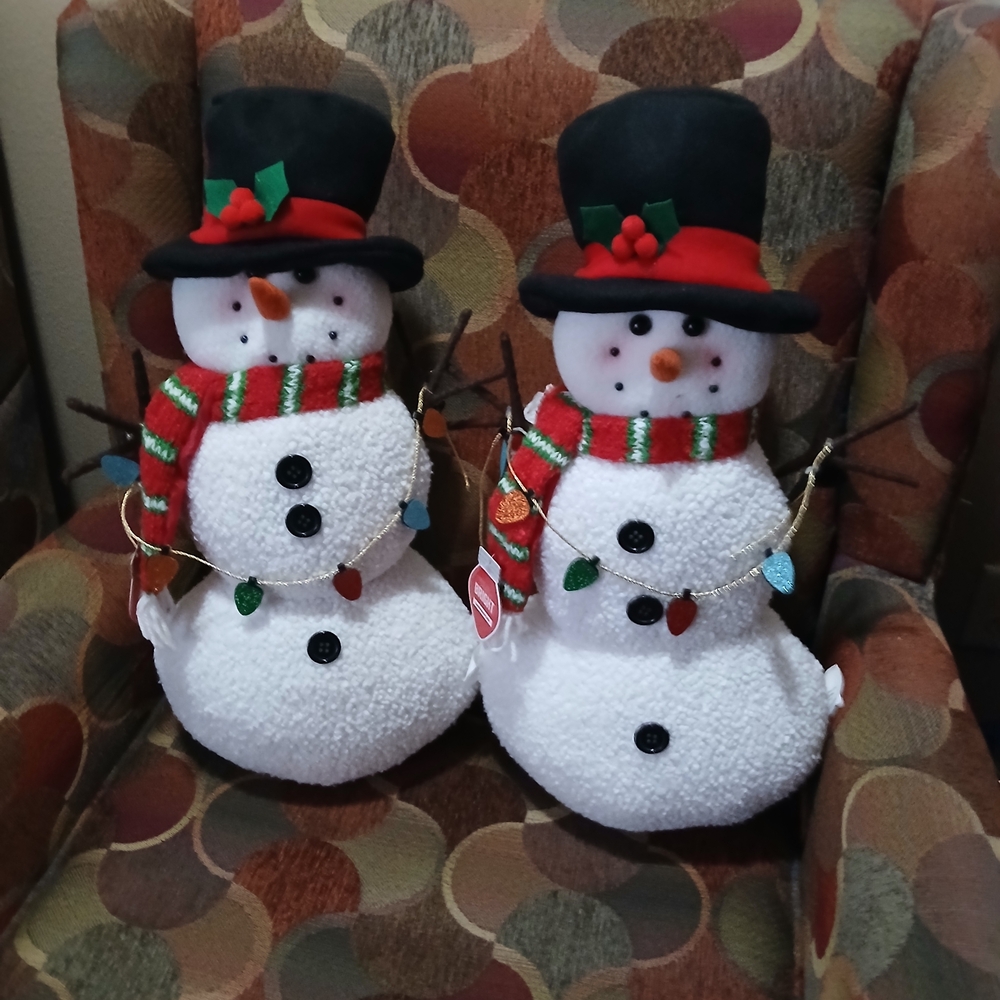 Festive Snowman Holiday Decor Set - White and Black NWT